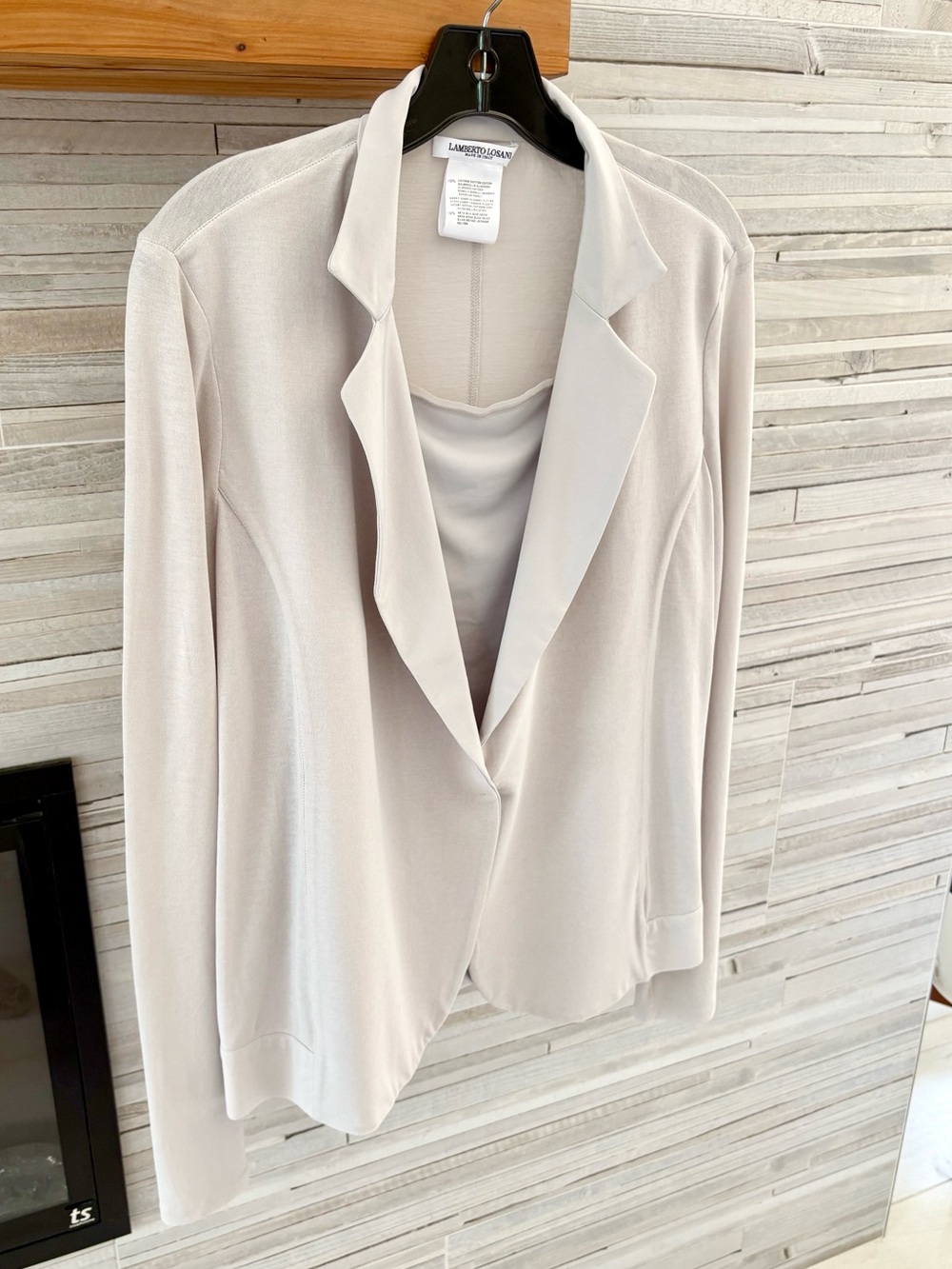 Lamberto Losani cotton light grey snap front cardigan size xl fits like 8/10